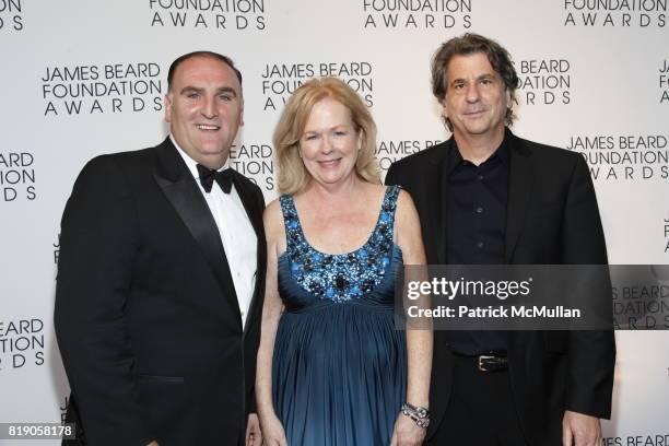 Jose Andre, Susan Ungaro and David Rockwell attend James Beard Foundation Awards 2010 at Lincoln Center on May 3, 2010 in New York City.