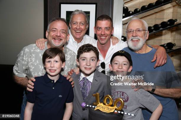 Top row: Marc Shaiman, Scott Wittman, Christian Borle, John Rubenstein, Bottom row: Jake Ryan Flynn, Ryan Sell and Ryan Foust from 'Charlie and the...