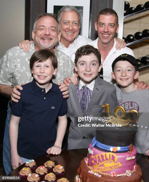 Top row: Marc Shaiman, Scott Wittman, Christian Borle, Bottom row: Jake Ryan Flynn, Ryan Sell and Ryan Foust from 'Charlie and the Chocolate Factory'...