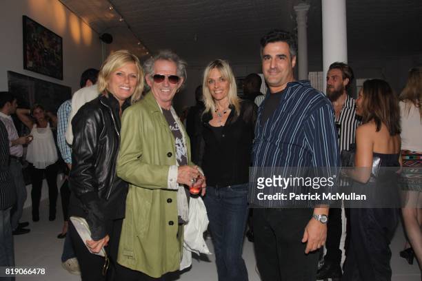 Patti Hansen, Keith Richards, Yura Mohr and Chris Mullarkey attend PYT - Pretty Young Thing - co-curated by Anne Huntington & Diana Campbell at 833...