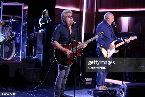 Episode 0707 -- Pictured: Roger Daltrey, Pete Townshend of The Who perform "I Can See for Miles" on July 19, 2017 --