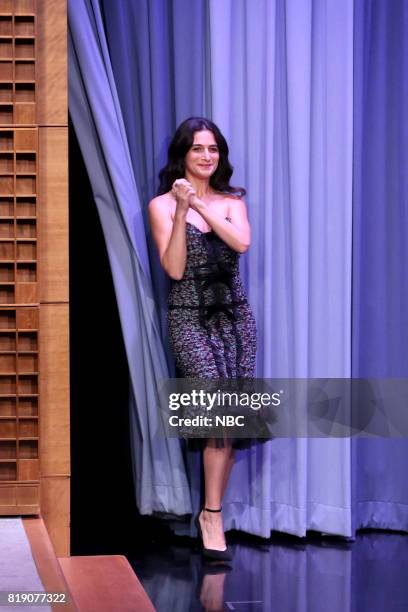 Episode 0707 -- Pictured: Comedian/Actress Jenny Slate arrives for an interview on July 19, 2017 --