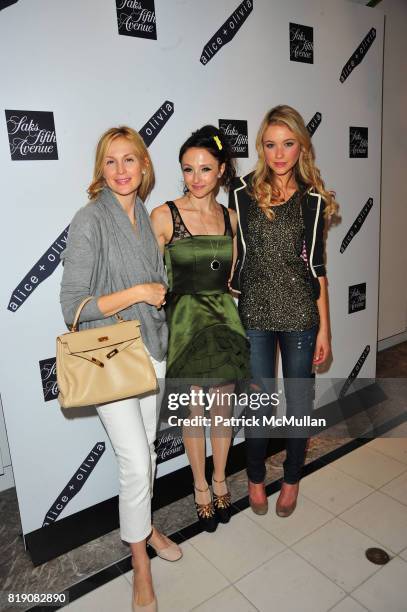 Kelly Rutherford, Stacey Bendet and Katrina Bowden attend alice + olivia by Stacey Bendet Shop Opening at Saks Fifth Avenue New York on March 18,...