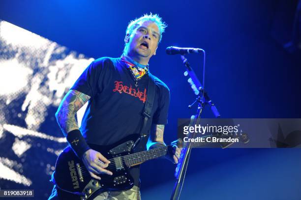 Matt Skiba of Blink 182 performs on stage at the O2 Arena on July 19, 2017 in London, England.