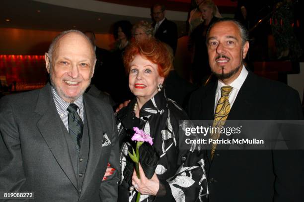 Charles Strouse, Arlene Dahl and Marc Rosen attend Opening Night of "ALL ABOUT ME" at Henry Miller's Theatre on March 18, 2010 in New York City.