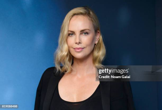 Actress Charlize Theron visits "80s on 8" at the SiriusXM Studios on July 19, 2017 in New York City.