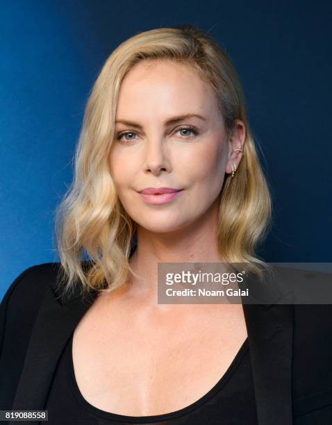 Actress Charlize Theron visits "80s on 8" at the SiriusXM Studios on July 19, 2017 in New York City.