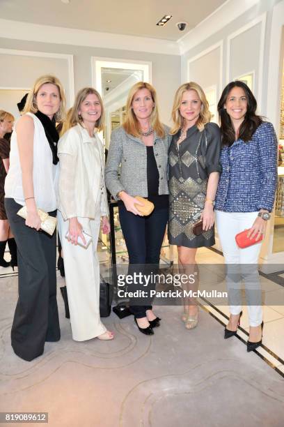 Lucy Sykes Rellie, Jeanne Robinson, Christine Weller, Jessica Capshaw and Allison O'Malley attend JUDITH LEIBER "Take Home a Handbag" Store Event to...