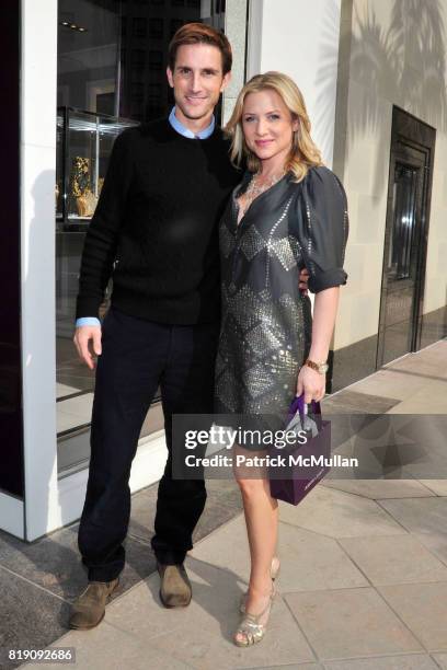 Christopher Gavigan and Jessica Capshaw attend JUDITH LEIBER "Take Home a Handbag" Store Event to benefit Healthy Child Healthy World at Judith...