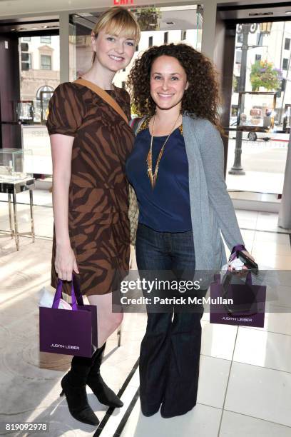 Lesley McKenzie and Sari Tuschman attend JUDITH LEIBER "Take Home a Handbag" Store Event to benefit Healthy Child Healthy World at Judith Leiber on...