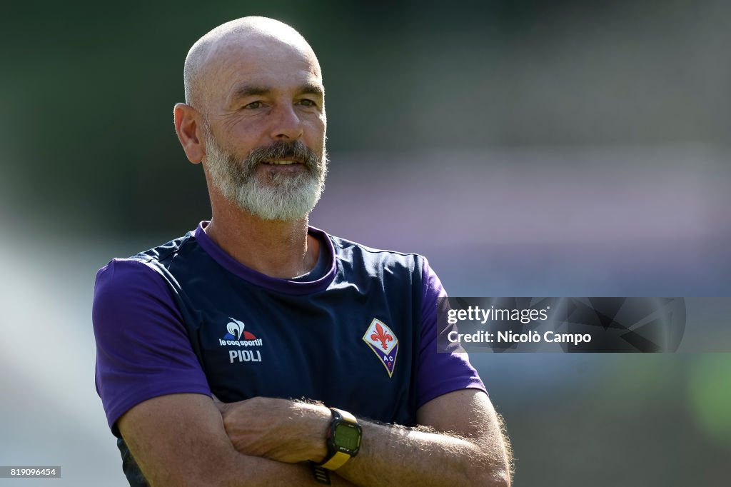 Stefano Pioli, head coach of ACF Fiorentina, looks on prior...