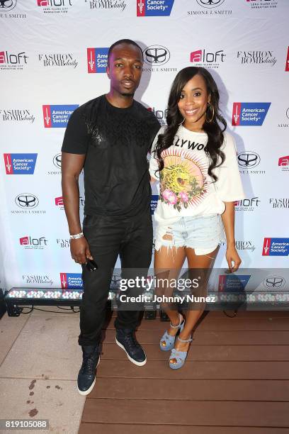 Jamie Hector and Italia Smith attend A Toast To Summer Hosted By Simone I. Smith at Aloft LIC,NY Hotel on July 19, 2017 in New York City.