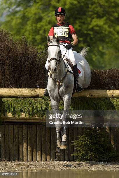 Chatsworth International Horse Trials: China Alex Hua Tian in action aboard ESB Irish Fiddle during Cross Country event of Three Day Event...