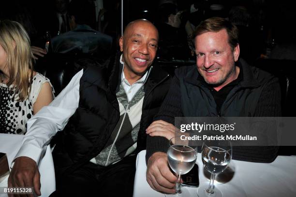 Russell Simmons and Ron Burkle attend LARRY GAGOSIAN hosts a Private Dinner for the ANDREAS GURSKY Opening Exhibition at GAGOSIAN GALLERY at Mr. Chow...