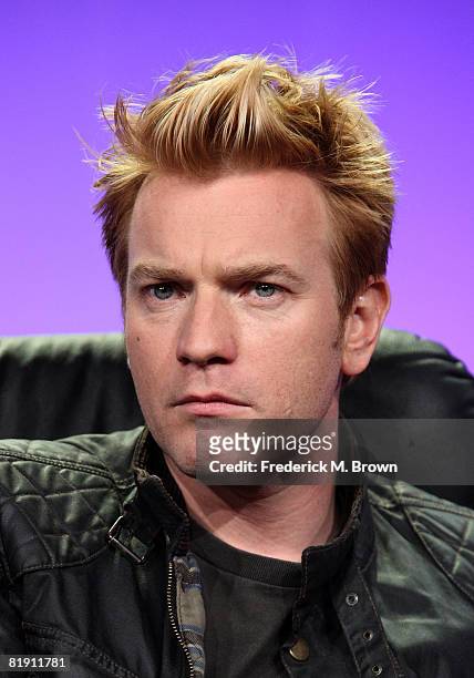 Actor Ewan McGregor of "Long Way Down" speaks during day four of the FOX Reality Channel 2008 Summer Television Critics Association Press Tour held...