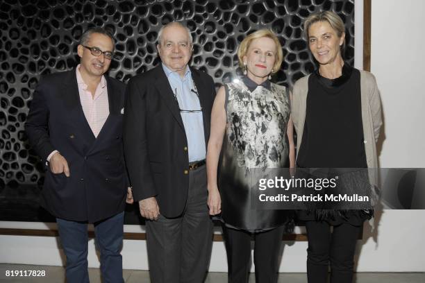 Jeffrey Podolsky, Irving Blum, Jackie Blum and Nadine Johnson attend LARRY GAGOSIAN hosts the ANDREAS GURSKY Opening Exhibition at GAGOSIAN GALLERY...