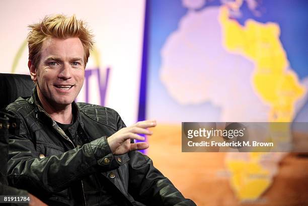 Actor Ewan McGregor of "Long Way Down" speaks during day four of the FOX Reality Channel 2008 Summer Television Critics Association Press Tour held...