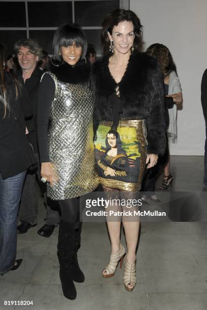 Gelila Puck and Sandy Hill Pittman attend LARRY GAGOSIAN hosts the ANDREAS GURSKY Opening Exhibition at GAGOSIAN GALLERY at Gagosian Gallery on March...