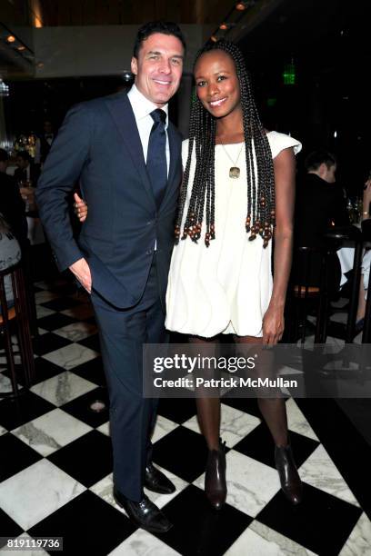 Andre Balazs and Shala Monroque attend LARRY GAGOSIAN hosts a Private Dinner for the ANDREAS GURSKY Opening Exhibition at GAGOSIAN GALLERY at Mr....