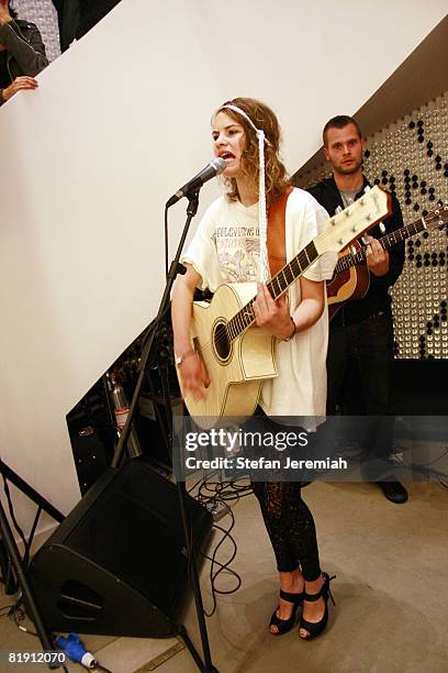 Coco Sumner performing at the launch of new Sloane Street branch at Liberty of London on July 9, 2008 in London, England.