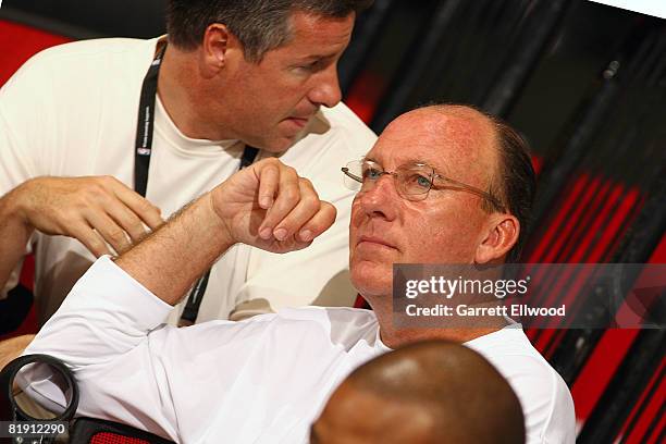 Head coach Mike Dunleavy Sr. Of the Los Angeles Clippers watches the game between the Los Angeles Lakers and the Detroit Pistons during NBA Summer...