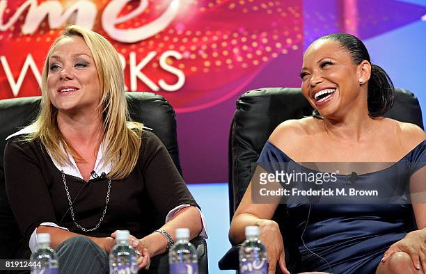 Actresses Nicole Sullivan and Tisha Campbell-Martin of "Rita Rocks" speak during day four of the Lifetime Channel 2008 Summer Television Critics...