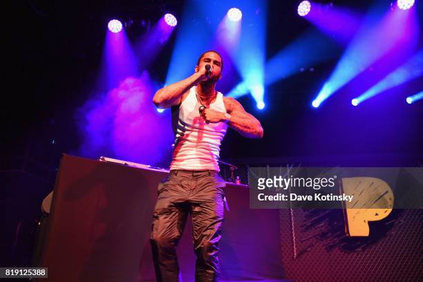Rapper Dave East performs onstage during Pandora Sounds Like You NYC featuring Nas, Young M.A, Dave East and Biz Markie DJ Set at Brooklyn Steel on...