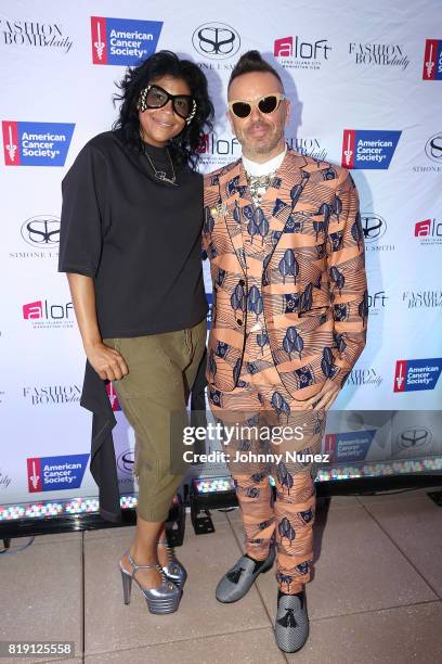 Claudine Joseph and Legendary Damon attend A Toast To Summer Hosted By Simone I. Smith at Aloft LIC,NY Hotel on July 19, 2017 in New York City.