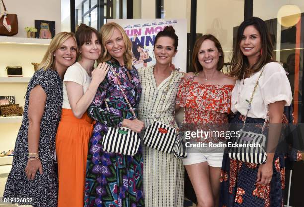 Julie Rudd, Alethea Jones, Toni Collette, Katie Aselton, Molly Shannon, and Naomi Scott attend the release party for "Fun Mom Dinner" at Clare V. On...