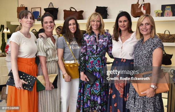 Alethea Jones, Katie Aselton, guest, Toni Collette, Naomi Scott, and Julie Rudd attend the release party for "Fun Mom Dinner" at Clare V. On July 19,...