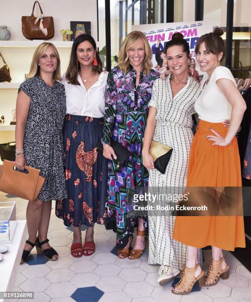 Julie Rudd, Naomi Scott, Toni Collette, Katie Aselton, and Alethea Jones attend the release party for "Fun Mom Dinner" at Clare V. On July 19, 2017...