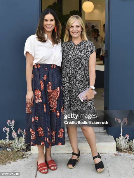 Producer Naomi Scott and writer Julie Rudd attend the release party for "Fun Mom Dinner" at Clare V. On July 19, 2017 in West Hollywood, California.