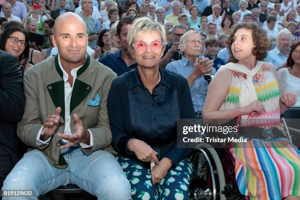 Albert von Thurn und Taxis, his mother Gloria von Thurn und Taxis and his cousin Pilar von Schoenburg-Glauchau during the Haindling concert at the...