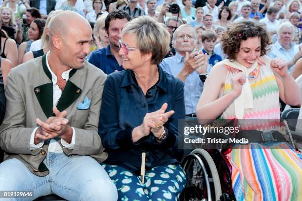 Albert von Thurn und Taxis, his mother Gloria von Thurn und Taxis and his cousin Pilar von Schoenburg-Glauchau during the Haindling concert at the...