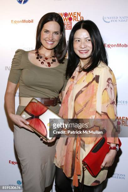 Contessa Brewer and Vivienne Tam attend WOMEN IN THE WORLD Summit at Hudson Theatre on March 12, 2010 in New York.