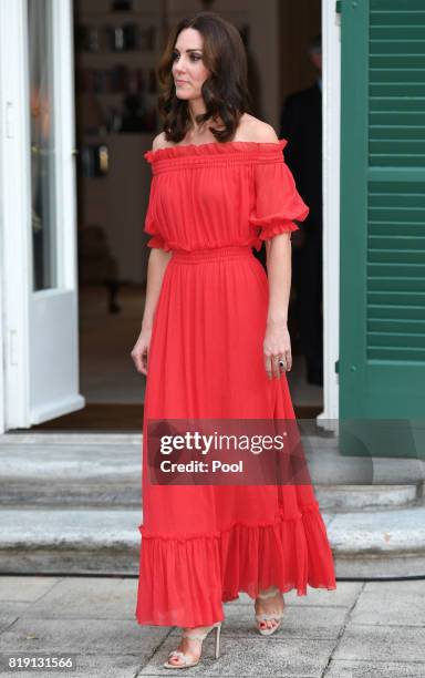 Catherine, Duchess of Cambridge attenda The Queen's Birthday Party at the British Ambassadorial Residenceduring an official visit to Poland and...