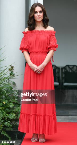 Catherine, Duchess of Cambridge attenda The Queen's Birthday Party at the British Ambassadorial Residenceduring an official visit to Poland and...