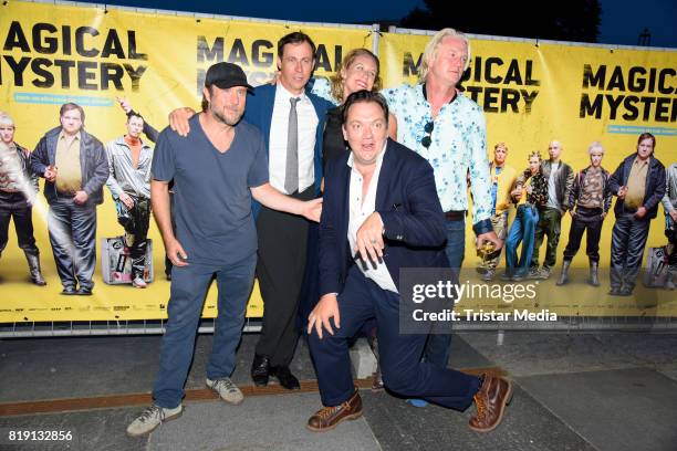 Bjarne Maedel, Marc Hosemann, Annika Meier, Charly Huebner and Detlev Buck attend the 'Magical Mystery' Premiere on July 19, 2017 in Berlin, Germany.