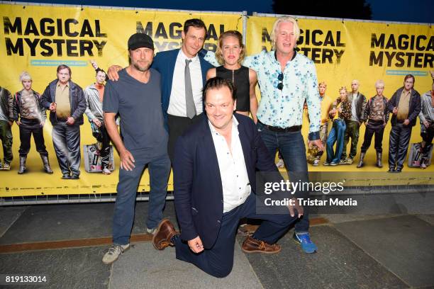 Bjarne Maedel, Marc Hosemann, Annika Meier, Charly Huebner and Detlev Buck attend the 'Magical Mystery' Premiere on July 19, 2017 in Berlin, Germany.