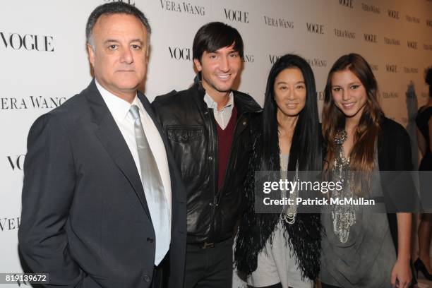 Arthur Becker, Evan Lysacek, Vera Wang and Josephine Becker attend VOGUE Dinner Honoring VERA WANG In Celebration of VERA WANG on Melrose Opening at...