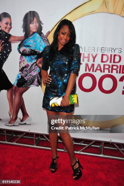 Keenyah Hill attends Why did I get Married Too? Screening Red-Carpet Arrivals at School of Visual Arts Theater on March 22, 2010 in New York City.