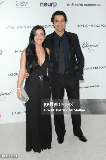 Carole Marini and Gilles Marini attend 18th Annual ELTON JOHN AIDS Foundation Oscar Party at Pacific Design Center on March 7, 2010 in West...