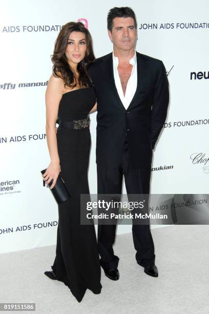 Mezhgan Hussainy and Simon Cowell attend 18th Annual ELTON JOHN AIDS Foundation Oscar Party at Pacific Design Center on March 7, 2010 in West...