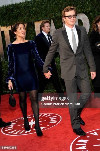 Rebecca Rigg and Simon Baker attend VANITY FAIR Oscar Party - ARRIVALS at Sunset Tower Hotel on March 7, 2010 in West Hollywood, California.