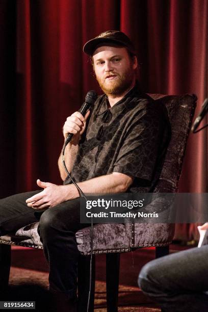 Michael Stein speaks during The Music Behind "Stranger Things" A Conversation with Kyle Dixon and Michael Stein of S U R V I V E at The GRAMMY Museum...