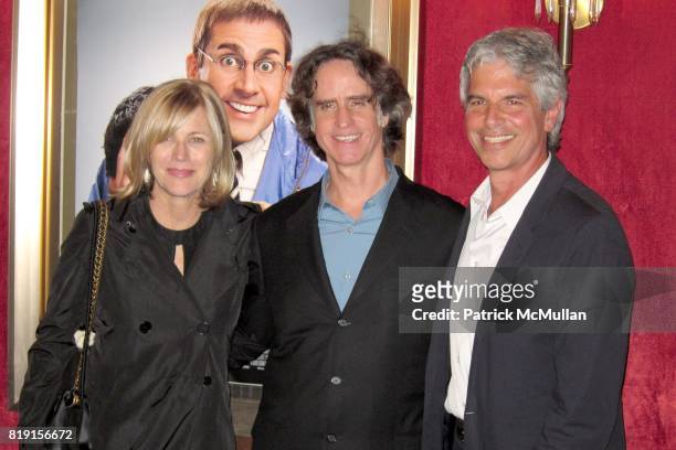 Laurie MacDonald, Jay Roach and Walter F. Parkes attend New York Premiere of "DINNER FOR SCHMUCKS" at Ziegfeld Theatre on July 19, 2010 in New York...