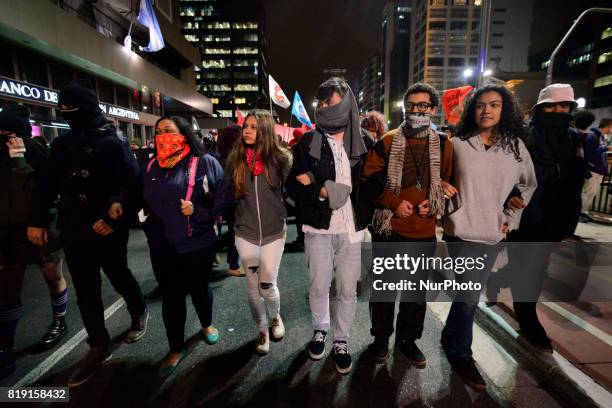 Students protest against the restriction imposed by the City of São Paulo in the use of the Free Student Pass benefit The act was convened by the...