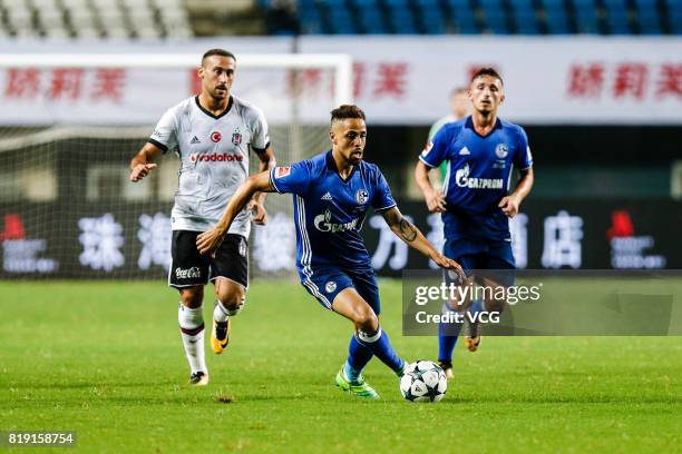 Sidney Sam of FC Schalke 04 drives the ball during the 2017 International soccer match between Schalke 04 and Besiktas at Zhuhai Sports Centre...