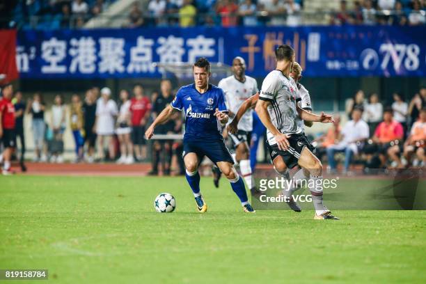 Yevhen Konoplyanka of FC Schalke 04 drives the ball during the 2017 International soccer match between Schalke 04 and Besiktas at Zhuhai Sports...