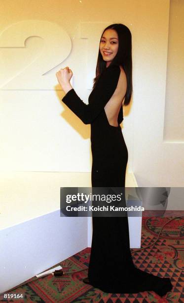 Misao Arauchi, the Japanese contestant in the Miss Universe 2001 pageant, poses for a portrait March 29, 2001 in Tokyo. Arauchi, a 19-year-old...